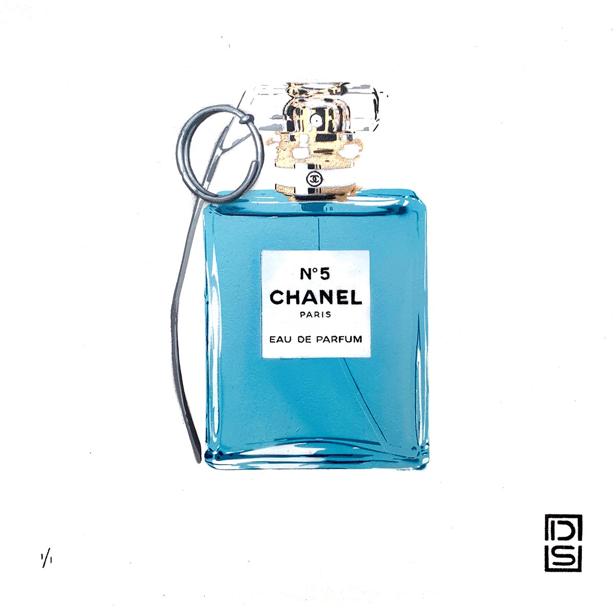 Chanel-blue stencil art