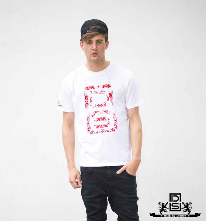 DS Logo Tee white / red