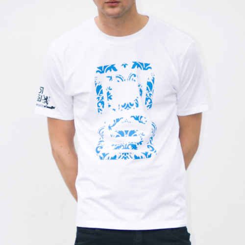 DS Logo Tee white blue