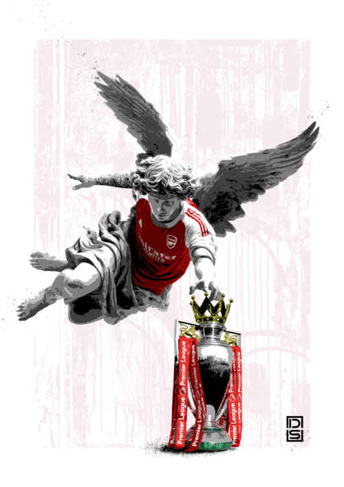 Arsenal Winners Art Street art by DS stencil urban football premier league
